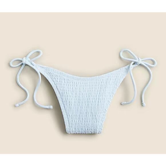 J Crew Smocked String Bikini Bottom M Fresh Air Blue NWT Swim CA354 J.Crew - Picture 3 of 4